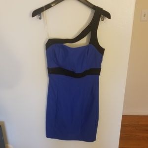 Black/Blue One Strap Dress